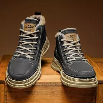 Winter snow boots men s fur integrated bread piled thickened warm cotton shoes men s anti-skid moisture shoes 39