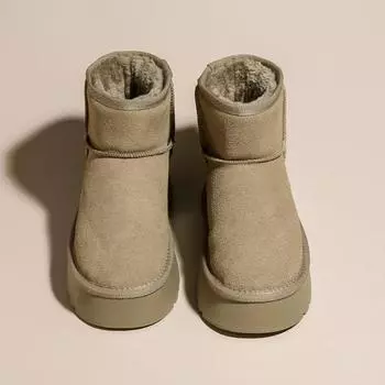 Winter snow boots women s new thick-soled piled thickened short boots non-slip warm bread cotton shoes tide 35