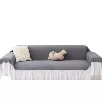 Winter Sofa Towel Cover Cloth All-inclusive Four-season Universal Lace Edge Plush Sofa Cushion Cover Anti-slip Cover Blanket Anti-cat Scratch 180*130cm