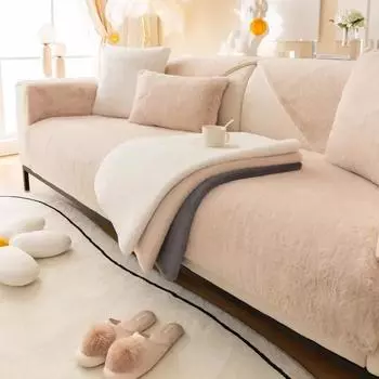 Зимнее полотенце для дивана, высококачественный противоскользящий толстый плюшевый чехол для дивана, прочные легкие роскошные чехлы для подушек для сидений, домашний коврик на 3 сиденья 70x70cm