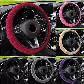 Winter Soft Warm Car Steering Wheel Cover Universal Car Interior Styling Decoration Auto Steering Cover Auto Accessories 37-39cm фиолетовый