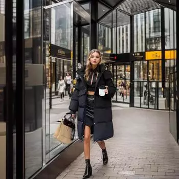 Winter student women s padded jacket new medium and long knee padded jacket women s small versatile padded jacket trendy S белый