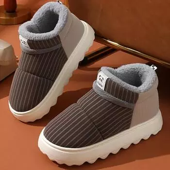 Winter Thicked Plush Ankle Boots for Women Winter Non-Slip Warm Snow Boots Woman Light Soft Thick Bottom Cotton-Padded Shoes 36-37 кофейный
