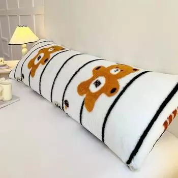 Winter Thicken Flannel 120/150/180cm Pillowcase High Quality Solid Color Long Pillow Cover Skin-friendly Pillow Case Large Size 48x74cm 1PC