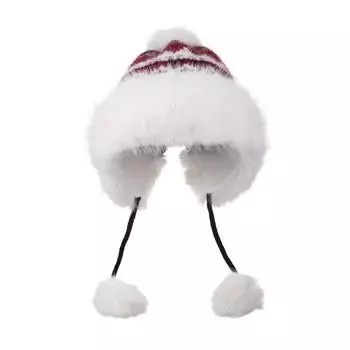 Winter thickened and velvet warm hat women s plaid pattern ear protection hat Northeast cold protection versatile leisure красный