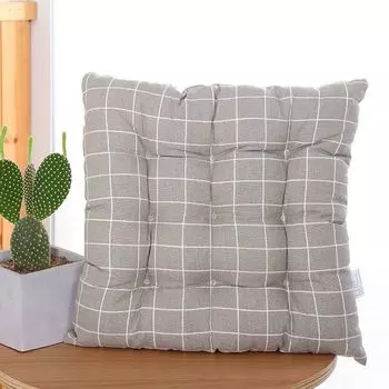 Winter Thickened Chair Cushion Office Student Computer Chair Cushion Dining Table Dining Chair Cushion Cotton Linen Fabric Nordic Simple Grey Square Chair Cushion 40X40cm