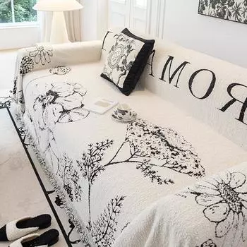 Winter Thickened Fleece Sofa Towel Full Cover Cloth Nordic High-Grade Sofa Cushion Dust-Proof All-Inclusive Universal Cover Cover Blanket 180*130cm