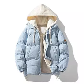 Зимняя утепленная хлопковая одежда с подкладкой из японского ретро вельвета, одежда из двух частей с капюшоном, куртка для мужчин S