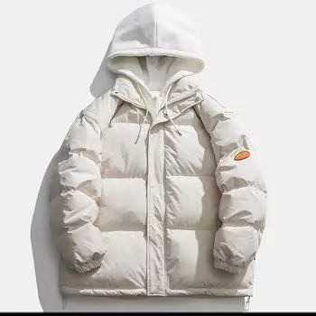 Зимние каникулы, одежда с хлопковой подкладкой и двумя капюшонами для мужчин и женщин, однотонная одежда для отдыха, пара, хлебная одежда M