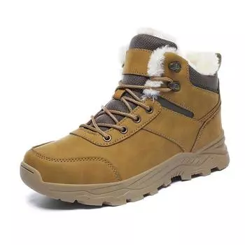 Winter Velvet Snow Boots Men Non-slip High Top Outdoor Walking Shoes Man Lace-up Warm Fur Men s Hiking Boots botas para hombre 39