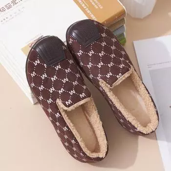 Winter velvet thickened Doudou shoes driving flat pregnant women lazy mother shoes Lefu women s cotton shoes Foreign Trade Factory 36