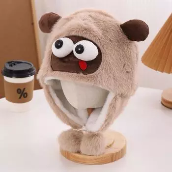 Winter velvet thickened warm and cold-proof versatile ear protectors are cute and funny thickened plush Lei Feng hats for men and women M56-58cm