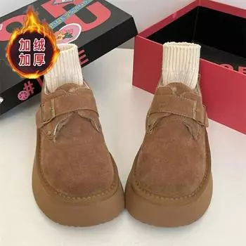 Winter velvet thickened women s new warm and cold-proof thick-soled fashion casual shoes 35