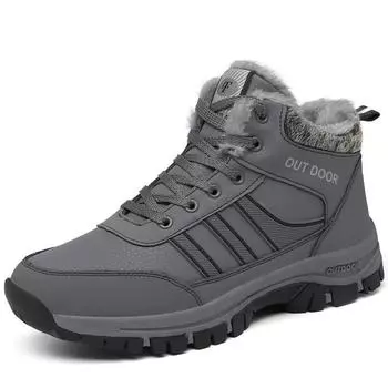 Winter velvet warm cotton shoes casual sports middle-aged and elderly parents large size outdoor mountaineering snow boots 35