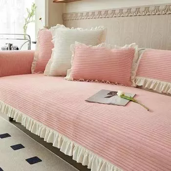 Winter Velvet Warm Sofa Mat Seasonal Universal Anti Slip Cover and Towel Modern Minimalist Thickened Seat Cushions 70x70cm