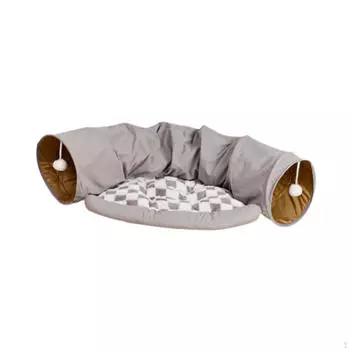 Зимний теплый туннель для кошек, игровой центр для обучения котят со съемным ковриком для домашних животных