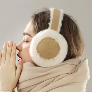 Winter Warm Earmuffs Cute Warm Brown Suede Plush Earmuffs Women s Maillard Collapsible Soft And Thick Earmuffs Winter Wear
