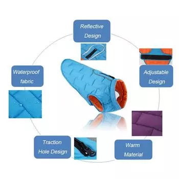 Winter Warm Pet Jacket Vest for Small Mid Dogs Coat Reversible Dog Clothes Waterproof Puppy Clothing Chihuahua Bulldog Costume S красный