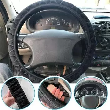 Winter Warm Plush Car Steering Wheel Cover Universal Auto Steering Wheel Cover for Car Non-slip Fashion Interior Accessories чёрный