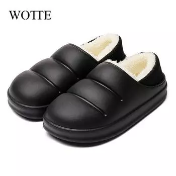 Winter Warm Plush Slippers for Men Women Down cotton shoes Indoor Rainproof cloth Large Size Unisex best slippers for home 36-37 розовый