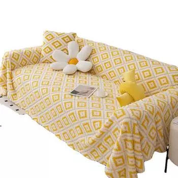 Winter Warm Plush Sofa Cover Cloth Retro Living Room Full Cover Sofa Towel Ins Style Cushion Sofa Cover 180*130cm