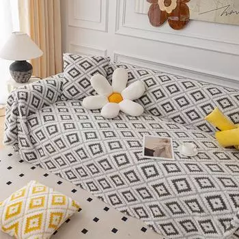 Winter Warm Plush Sofa Cover Cloth Retro Living Room Full Cover Sofa Cover Ins Style Cushion Sofa Cover 180*130cm
