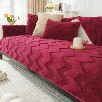 Зимние теплые плюшевые чехлы на диван, жаккардовый коврик для дивана в стиле легкой роскоши, нескользящее пыленепроницаемое полотенце-накидка на диван, чехлы для гостиной дома 70x70