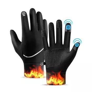 Winter Warm Thickened Gloves Full Finger Unisex Mittens for Outdoor Sports Motorcycle Skiing Cycling Waterproof Windproof Gloves XL чёрный