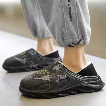 Winter Waterproof Indoor Home Shoes New Fashion Unisex Plus Velvet Warm Casual Cotton Shoes Comfortable Non-slip Couple Shoes 3839 белый