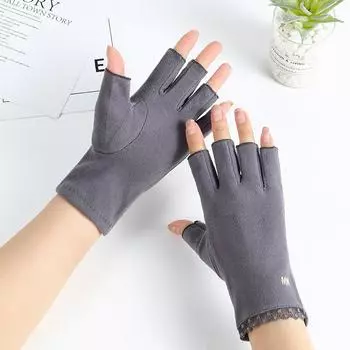 Winter Winter Cold Proof Cycling with Half Exposed Fingers Students Writing Warmth Tea Picking Outdoor Gloves One Size