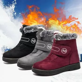 Winter Women Boots Waterproof Snow Boots For Winter Shoes Women Casual Lightweight Ankle Boots Warm Fur Winter Boots Botas Mujer 37 чёрный