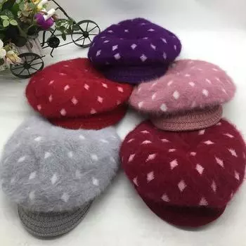 Зимняя женская вязаная шапка с толстой защитой ушей, хлопковая шапка с козырьком для пожилых мам