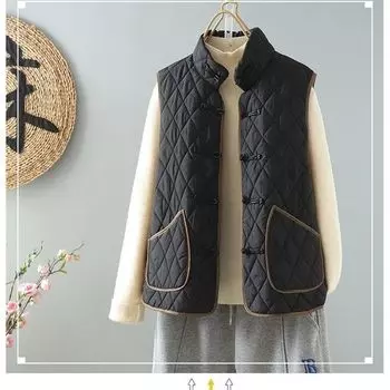 Winter Women s Thickened Down-Cotton Vest Middle-Aged Style Outer-Wear Sleeveless Jacket Waistcoat 3XL