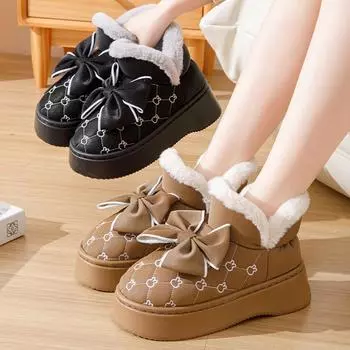Winter Women Slippers Warm Plush Cotton Shoes Fashion Plush Slippers For Women Men Indoor Home Couples Non-Slip Slippers 36-41 36-37
