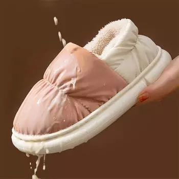 Winter Women Slippers Warm Plush Cotton Slippers Indoor Home Soft Slippers Non-Slip Thick Sole Furry Shoes For Couples New 2024 36-37(suit 35-36) розовый