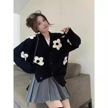 Зимний женский свитер вязаный кардиган большой размер свитер для девочек женский кашемировый пуловер топы с длинным рукавом макси винтажный толстый One Size чёрный