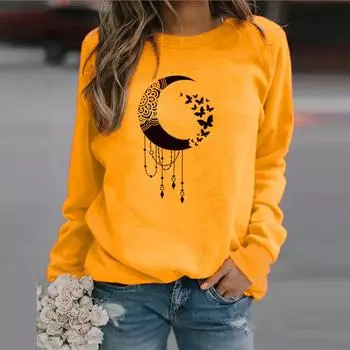 Winter Womens Casual Tops Ladies Print Sweatshirt Blouse Tee Sweater S
