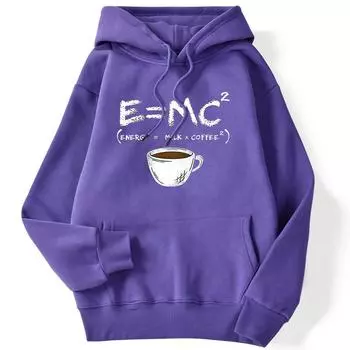 Зимняя женская толстовка с капюшоном Energy Milk+Coffee Coffee Cup со смешным принтом, мягкий дышащий свитер, повседневная женская одежда S
