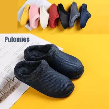 Wintes Men Shoes Quick Dry Clogs Casual Garden Shoes Warm Plush Sandals Couple Antiskid Home Slippers For Women Floor Shoes 36-37 розовый