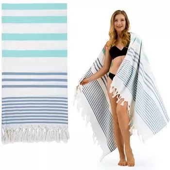 Winthome Beach Bamboo Fiber Sand Quick Rayon антибактериальный и устойчивый к запахам с бамбуковым мягким полосатым рисунком для бассейна большого размера для путешествий