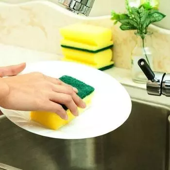 Wipe Pans Magic Sponge Scouring 5Pcs Cloth Clean Dish Sponge Kitchen Cleaning Tools Gadget жёлтый/зелёный