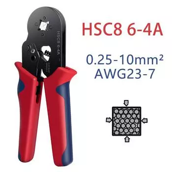 Wire Stripper Crimping Tool Kit - HSC8 10-6/6- 4A Pliers Self-Adjusting 8 Inch Cutter Crimper For Tube Terminal