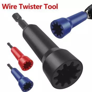 Wire Twister Tool with 1/4 Shank Spin Twisting Wire Connector Sockets Electrician Wire Twisting Tools for Power Drill Drivers чёрный