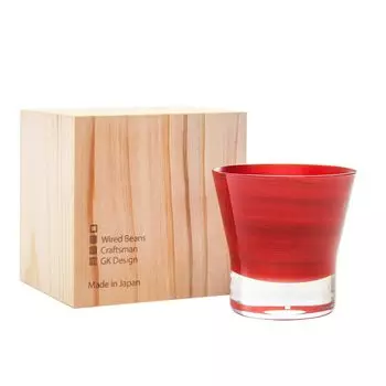 Wired Beans Glasses to last a lifetime Rocks rocks glass 270ml in domestic cedar box lacquered (Wired Beans) (genuine vermilion)