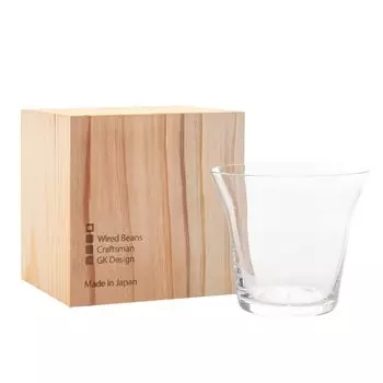 Wired Beans Wired Beans Glass to last a lifetime ROCK Tumbler Rock Glass Tumbler Glass Highball Glass 370ml Domestic Cedar Box (Clear)