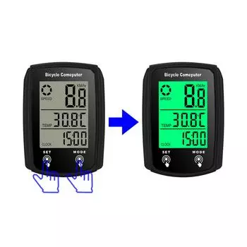 Wired Bike Computer 19 Functions Touch Bike Speedometer Odometer Waterproof Bicycle Computer with Backlight чёрный