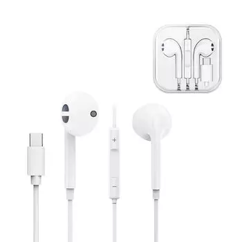 Wired Call With Noise Adjustable Uses Compatible with White Type-C Earphones, Earphones, Type-C, Compatible, Microphone, Reduction, Volume, Type-C белый