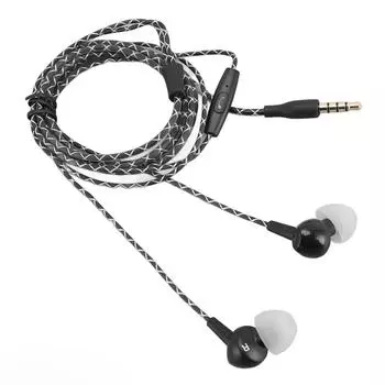 Wired Earbuds with Microphone HD Stereo Bass Noise Reduction 3.5 mm Jack Earphones for Smartphones чёрный