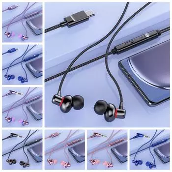 Wired Wired Headphones Heavy Bass Subwoofer Earphone in Ear Headphone Birthday Gift pink-3.5mm