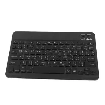 Wireless Bluetooth Keyboard 10in with RGB Backlight Square Keycap for Phone TabletBlack Thai чёрный